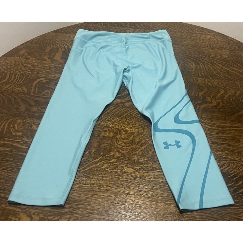 Under Armour HeatGear Compression Capris Womens XL Aqua Blue NWT